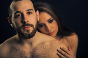 The woman behind the man